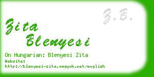 zita blenyesi business card